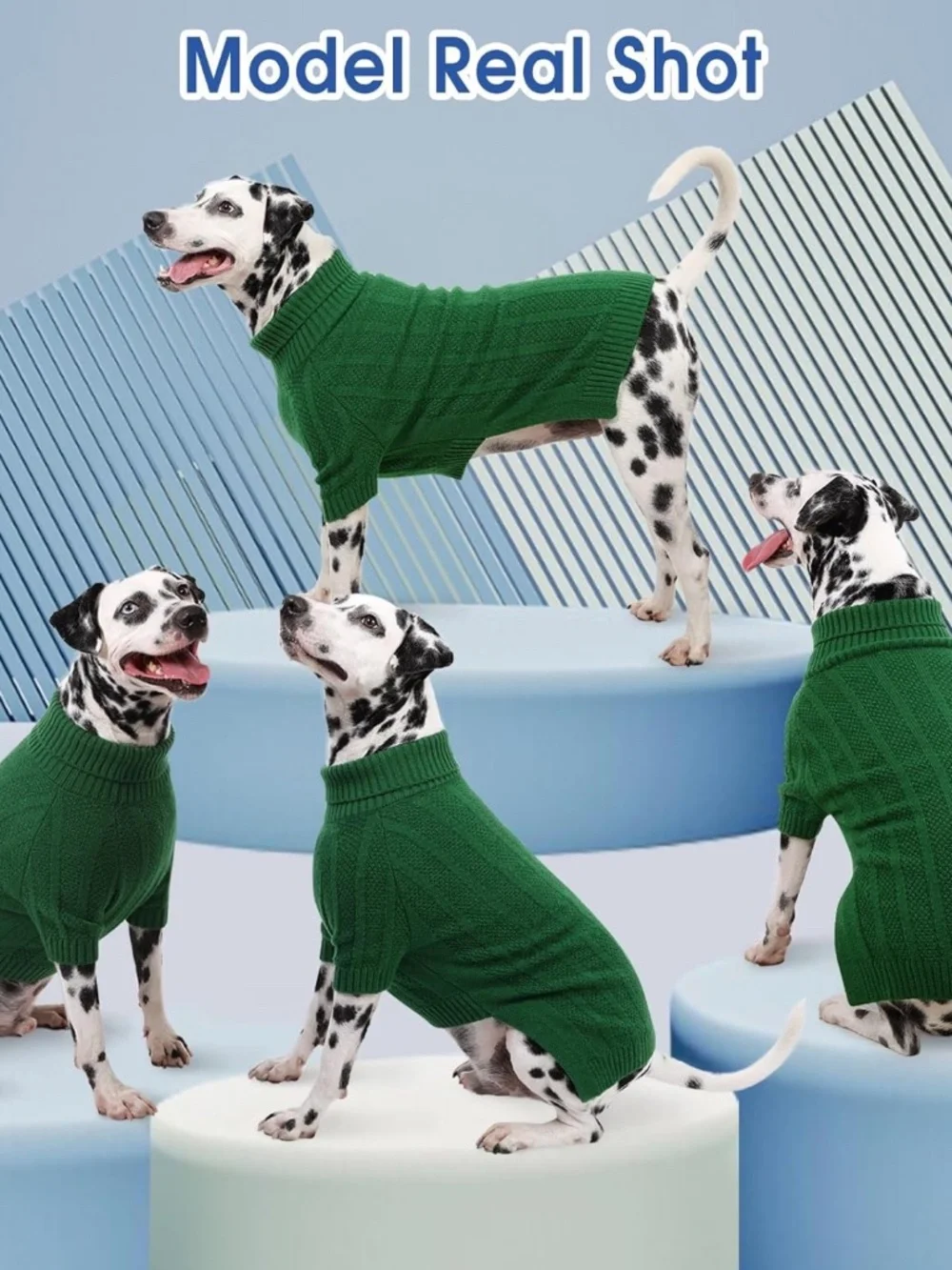 Queenmore Green Knit Dog Sweater Turtleneck Medium NWT
